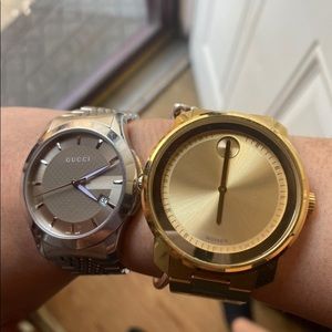 Gucci and movado watch